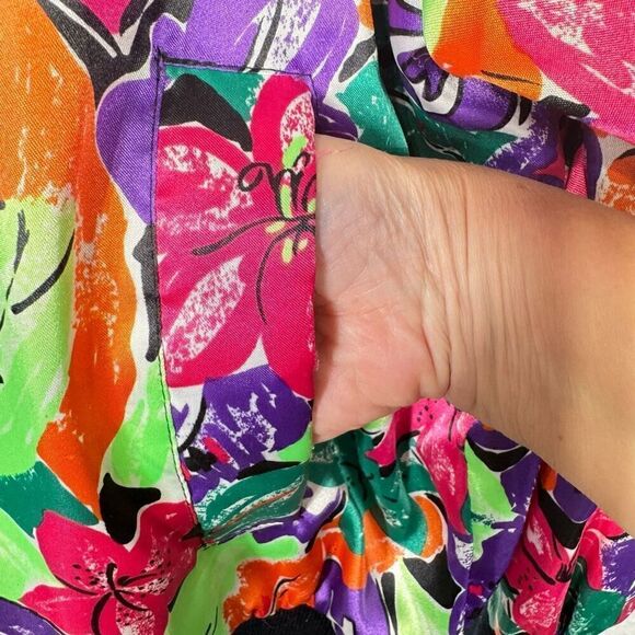 Stefano World Wide Women's Vintage Full Zipper Bomber Jacket Black Pink Large - Picture 4 of 5